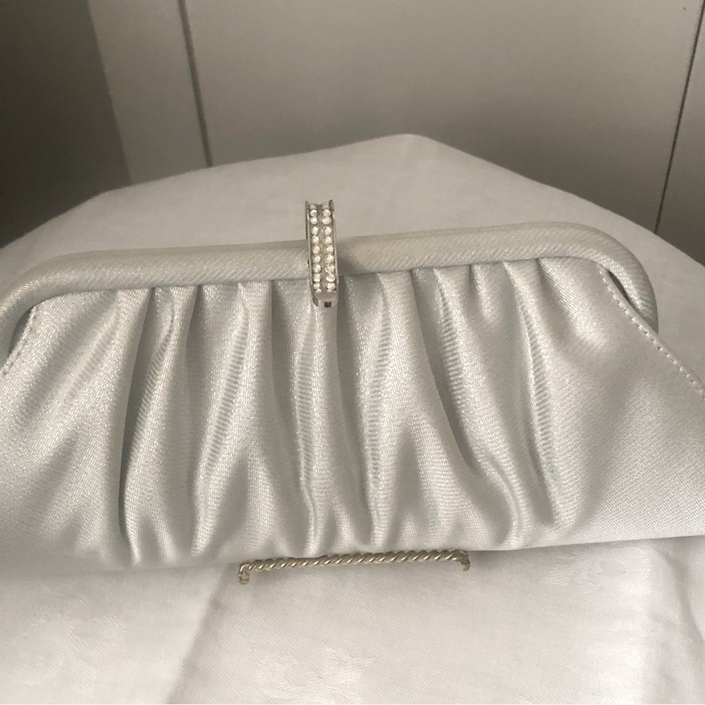 Carlo Fellini Fabric Silver Evening Bag